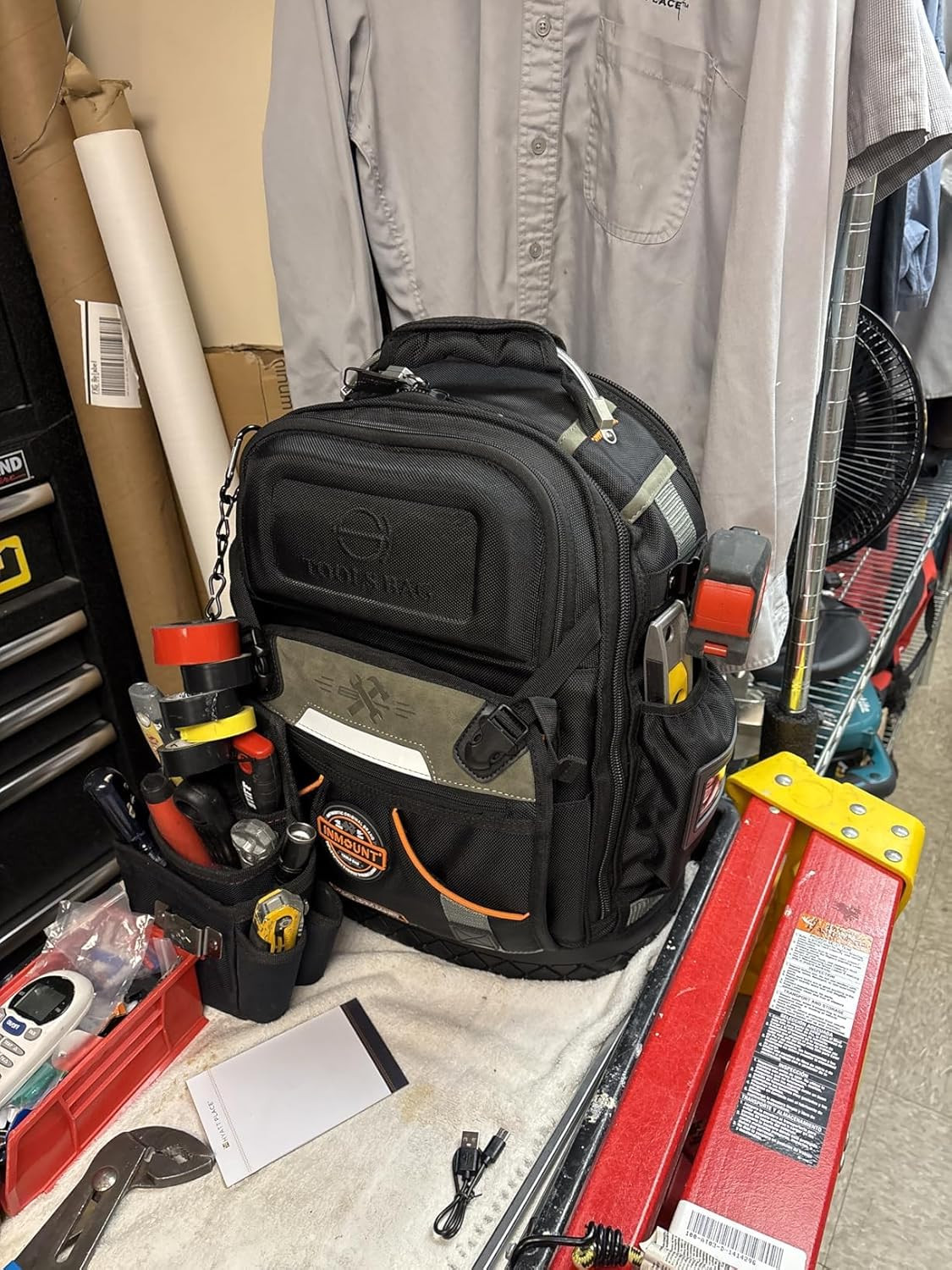 Tool Backpack Bag, HVAC Heavy Duty Construction Tools Backpack for Men, 1680D Pr