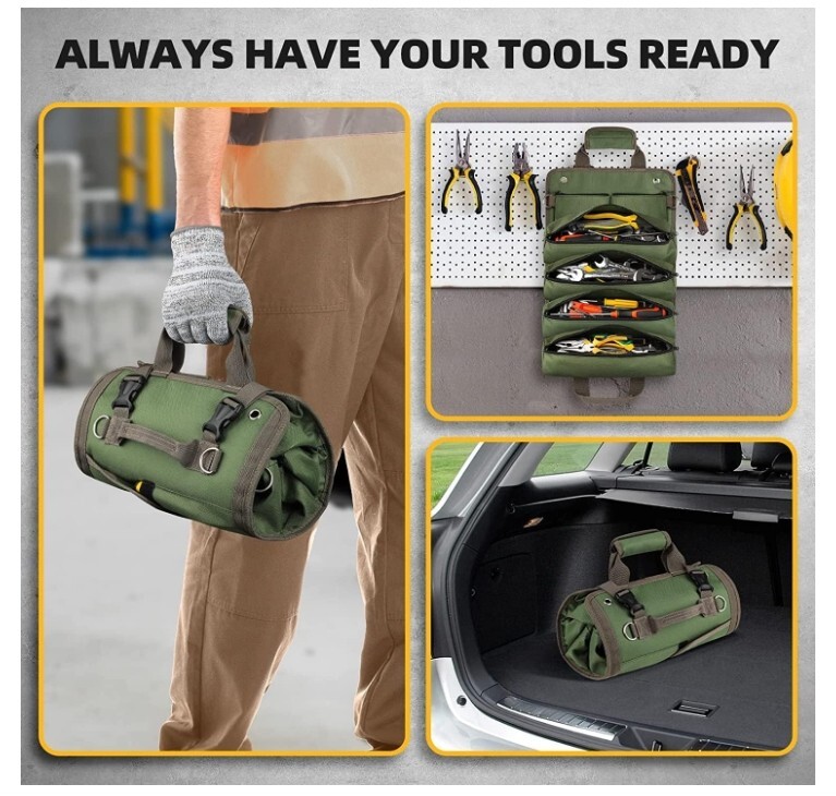 Tool Bag Roll Up,UUP Heavy Duty Rolled Empty Tool Storage Organization,Dad Gifts