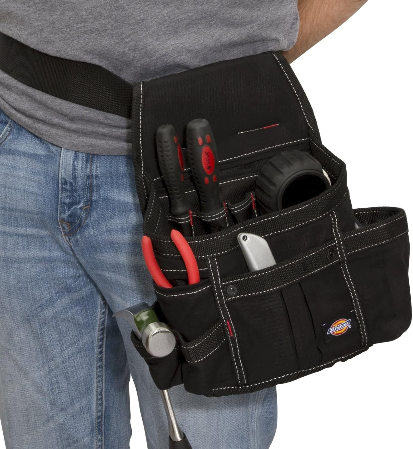 8-Pocket Tool Belt/Utility Pouch, Adjustable 2-Inch Belt, Durable Canvas Constru