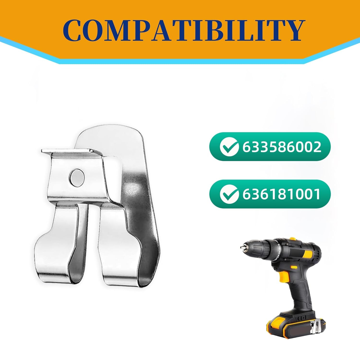 5 Pack 633586002 Belt Clip Hook Compatible with Ryobi and Ridgid 18V Tools 63618