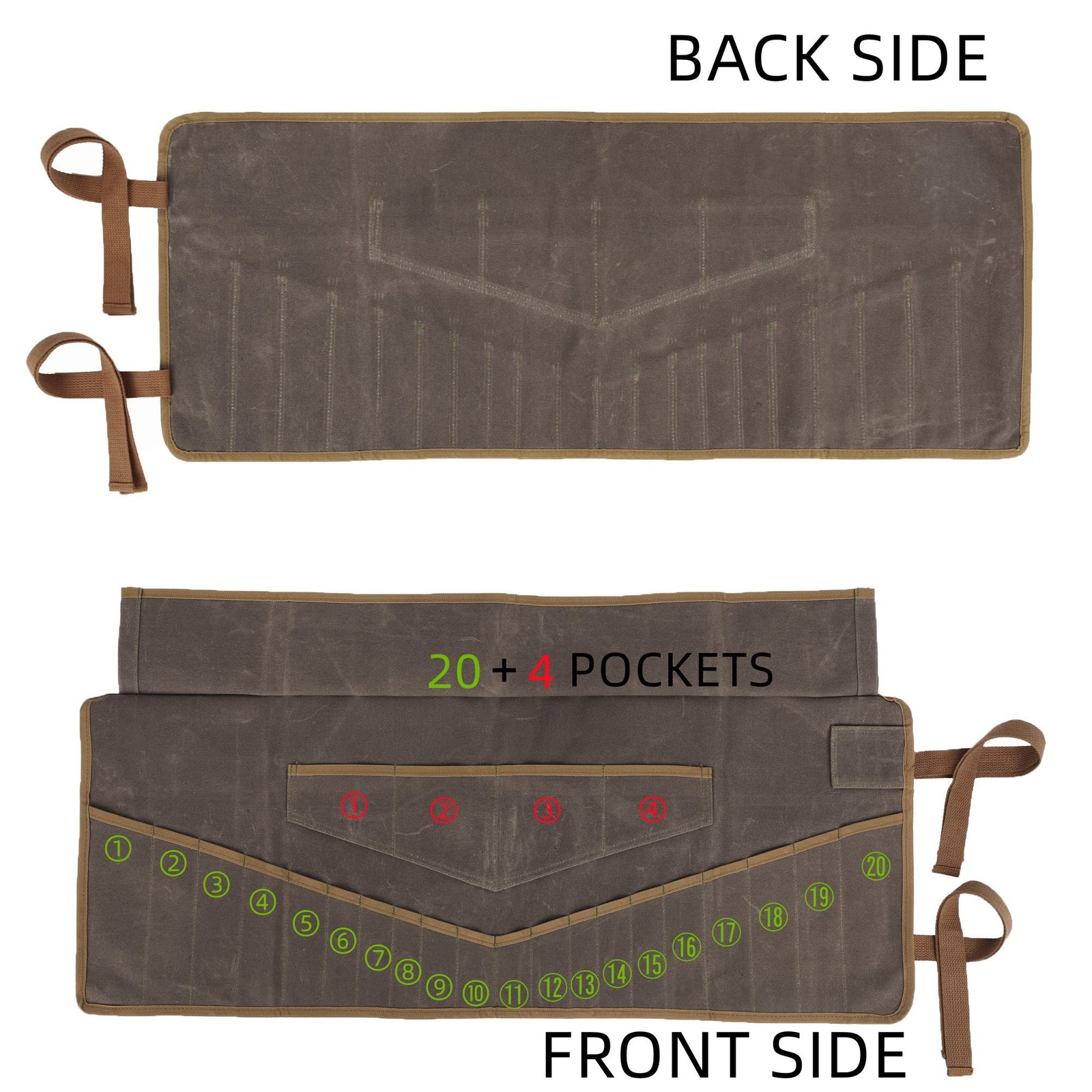 Denifiter Wrench Roll Up Pouch, Heavy Duty Waxed Canvas Tool Roll Bag Tool Or…
