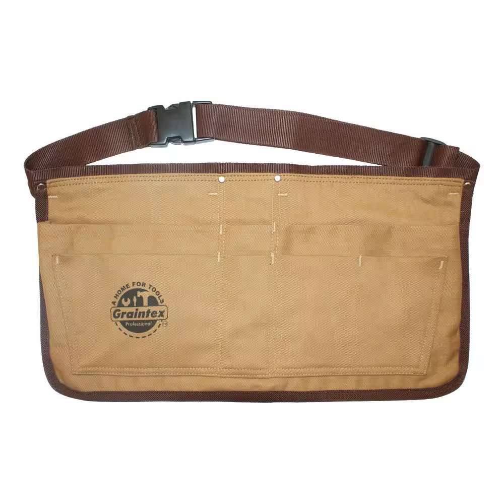 12 In. 7-Pocket Canvas Waist Apron with Web Belt