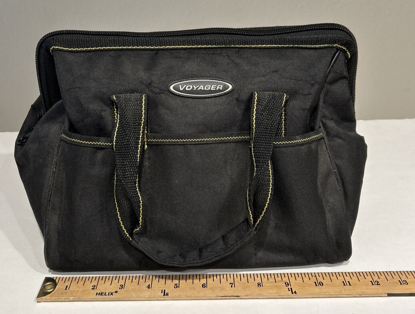 Voyager 12” Portable Tool Bag HANDY SIZE 15 Inside & 6 Outside Pockets BLACK ZIP
