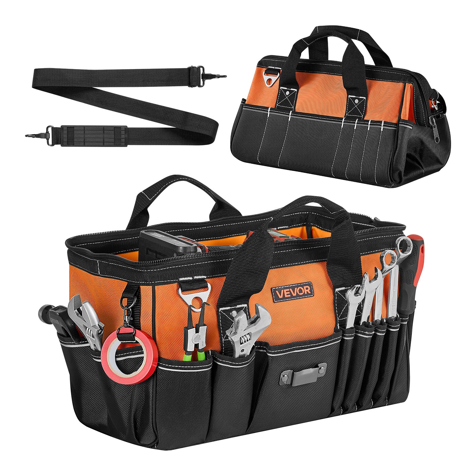 VEVOR Tool Bag 15.7 Inch 33-Pocket Portable Tool Box Organizer Storage Toolbox