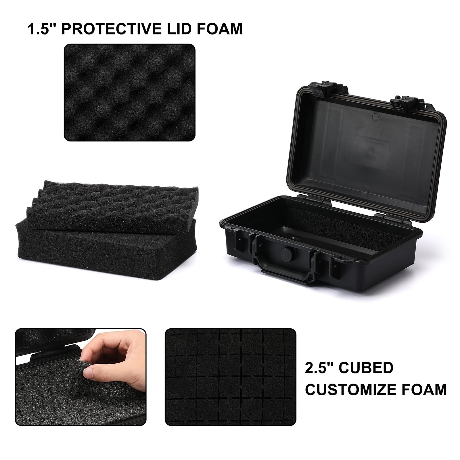 Mayouko Portable Tool Box Waterproof Shockproof Hard Case 11.6″L x 8.3″W