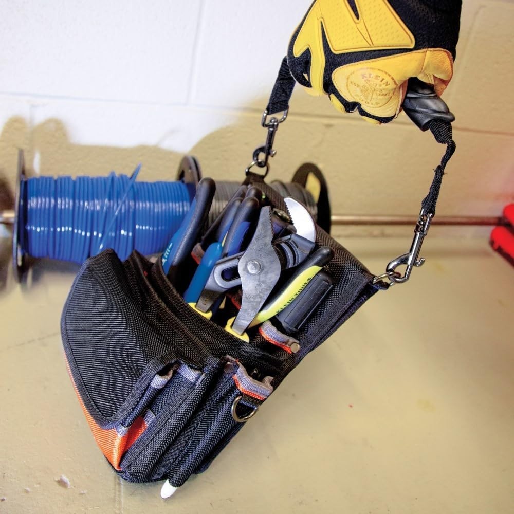Versatile 9-Pocket Tool Pouch with Shoulder Strap – Ultimate Jobsite Companion