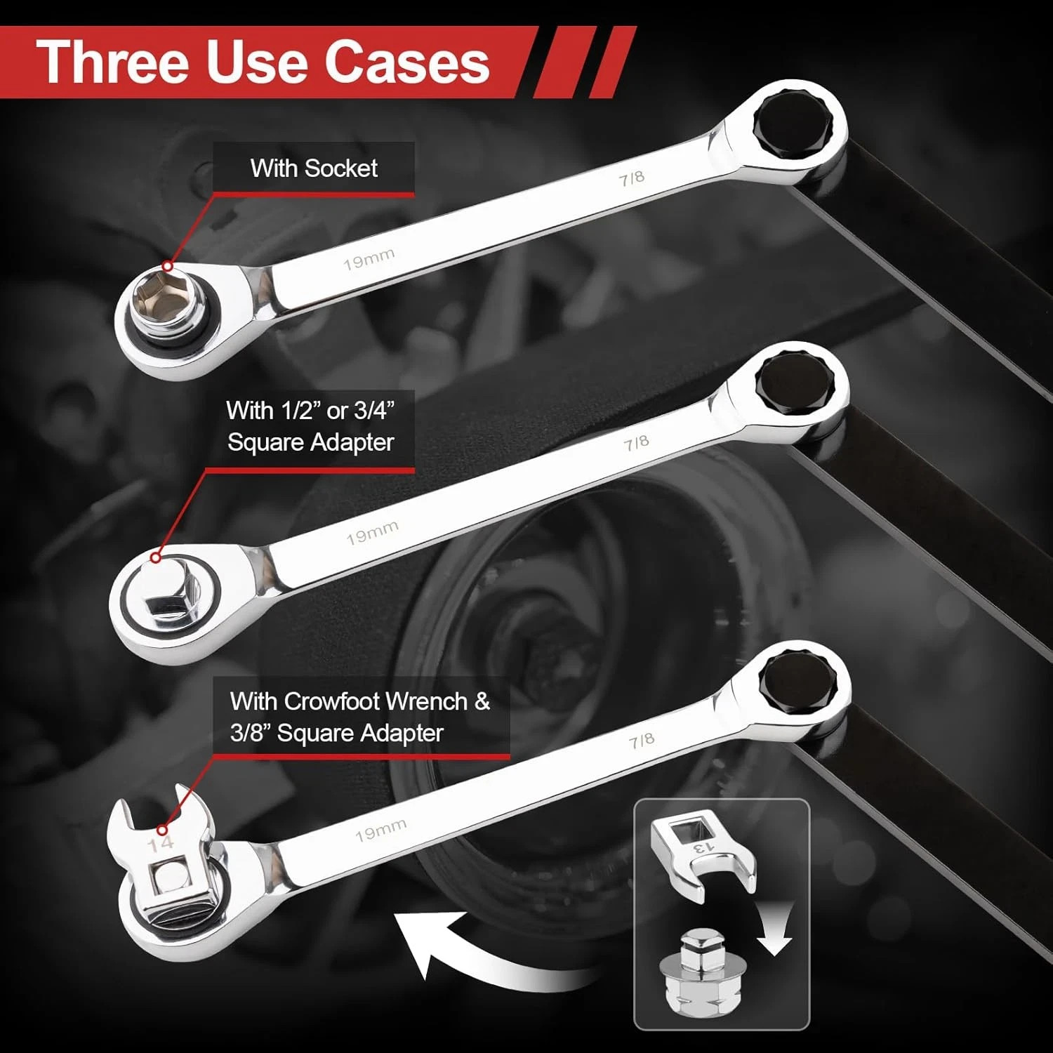 15PCS Serpentine Belt Tool Set, Professional Ratcheting Serpentine Belt Tensione