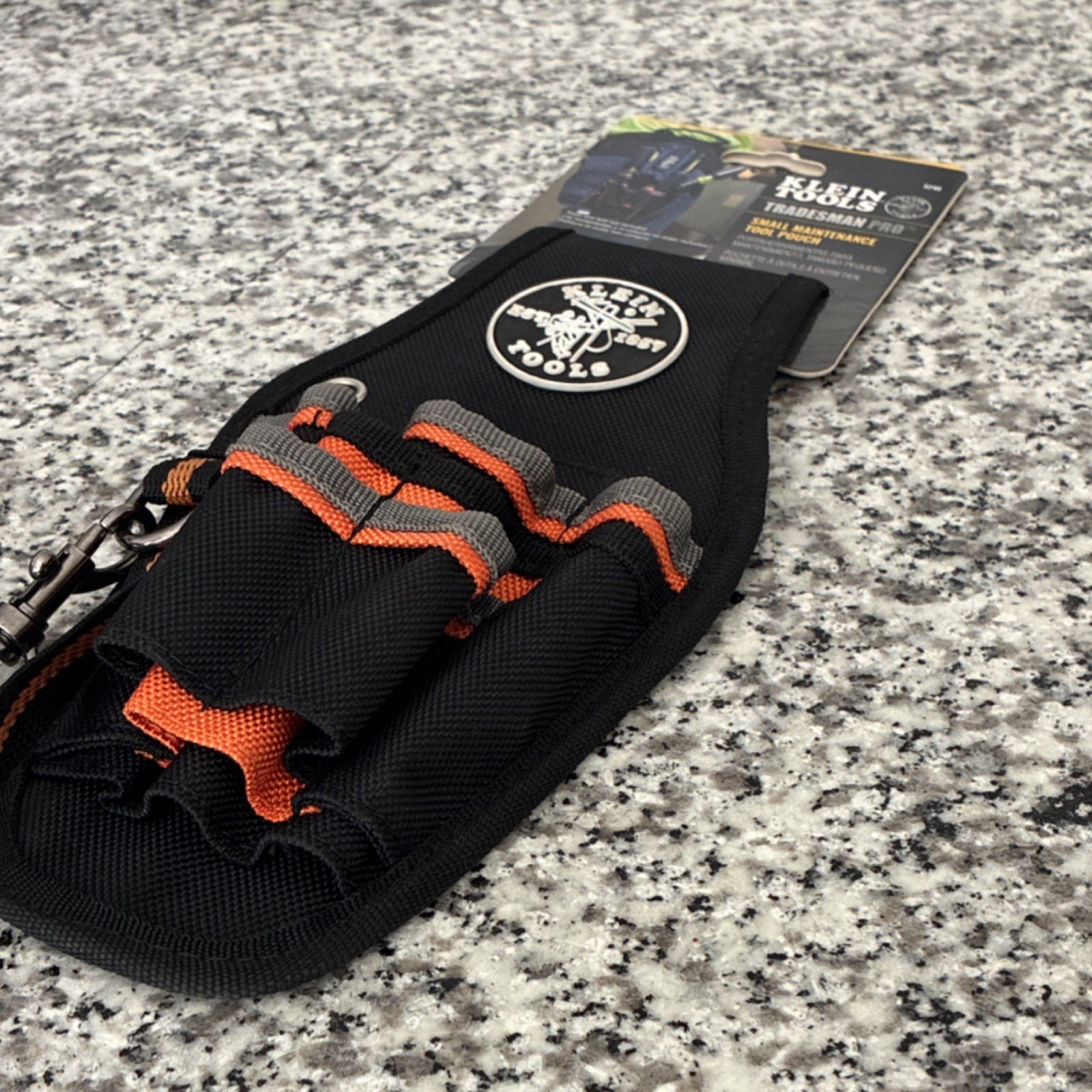 Klein Tools Tradesman Pro Small Tool Pouch 5240 Black Orange Gray Tunnel Loop