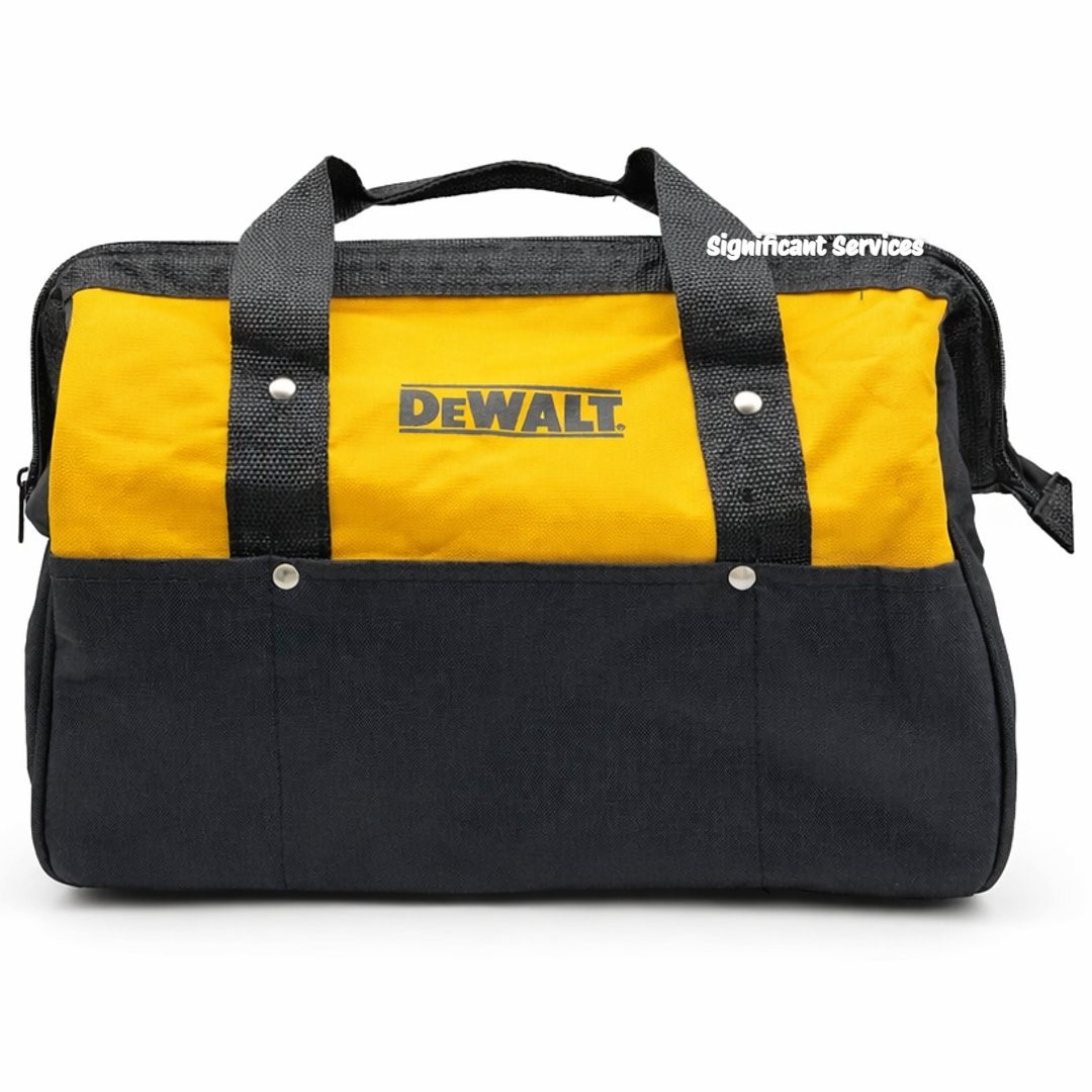 New Dewalt Heavy Duty Ballistic Nylon Tool Bag 15” w Runners & 3 outside Pockets