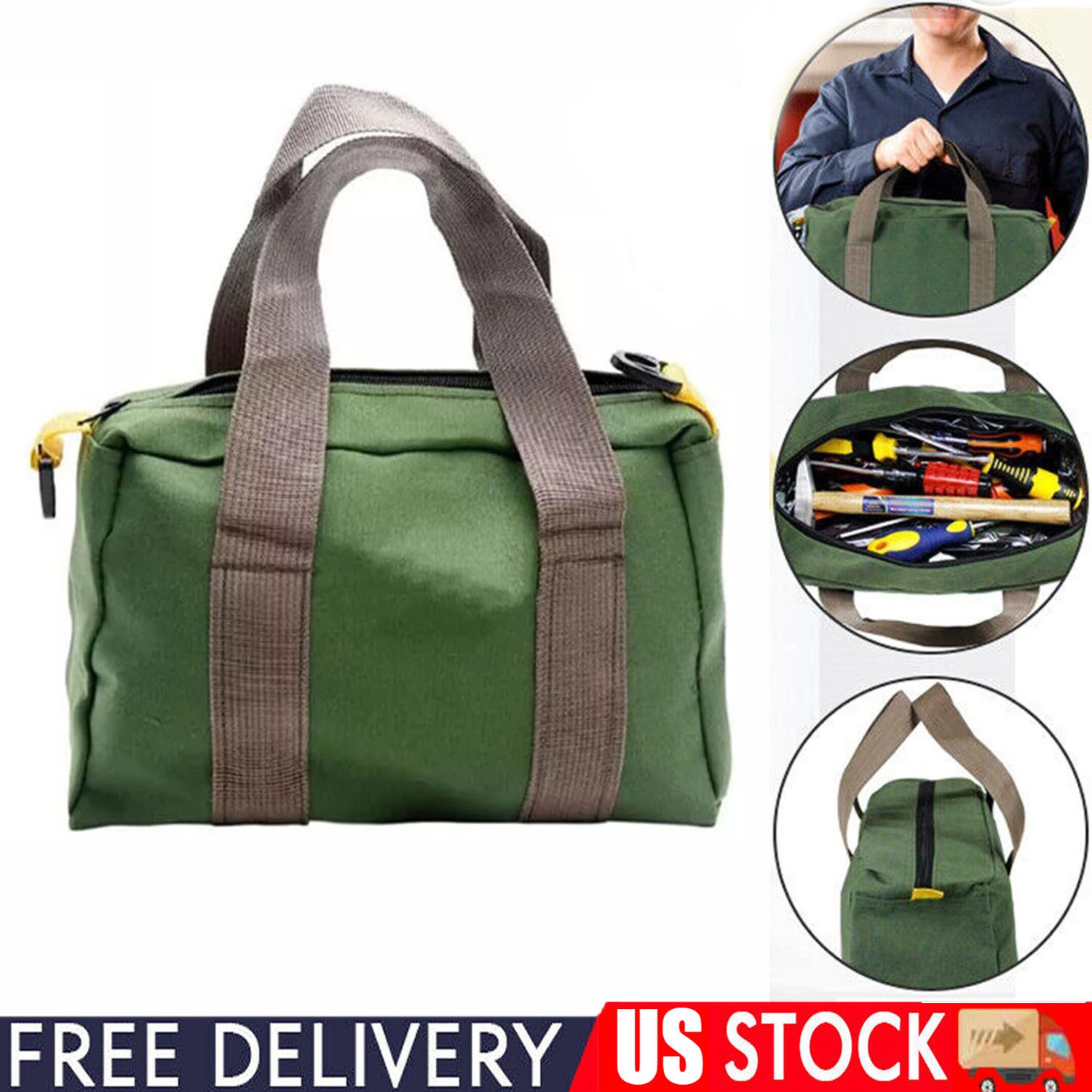 Canvas Tool Bag Heavy Duty Carry Tote Storage Work Utility Mechanics Waterproof‘