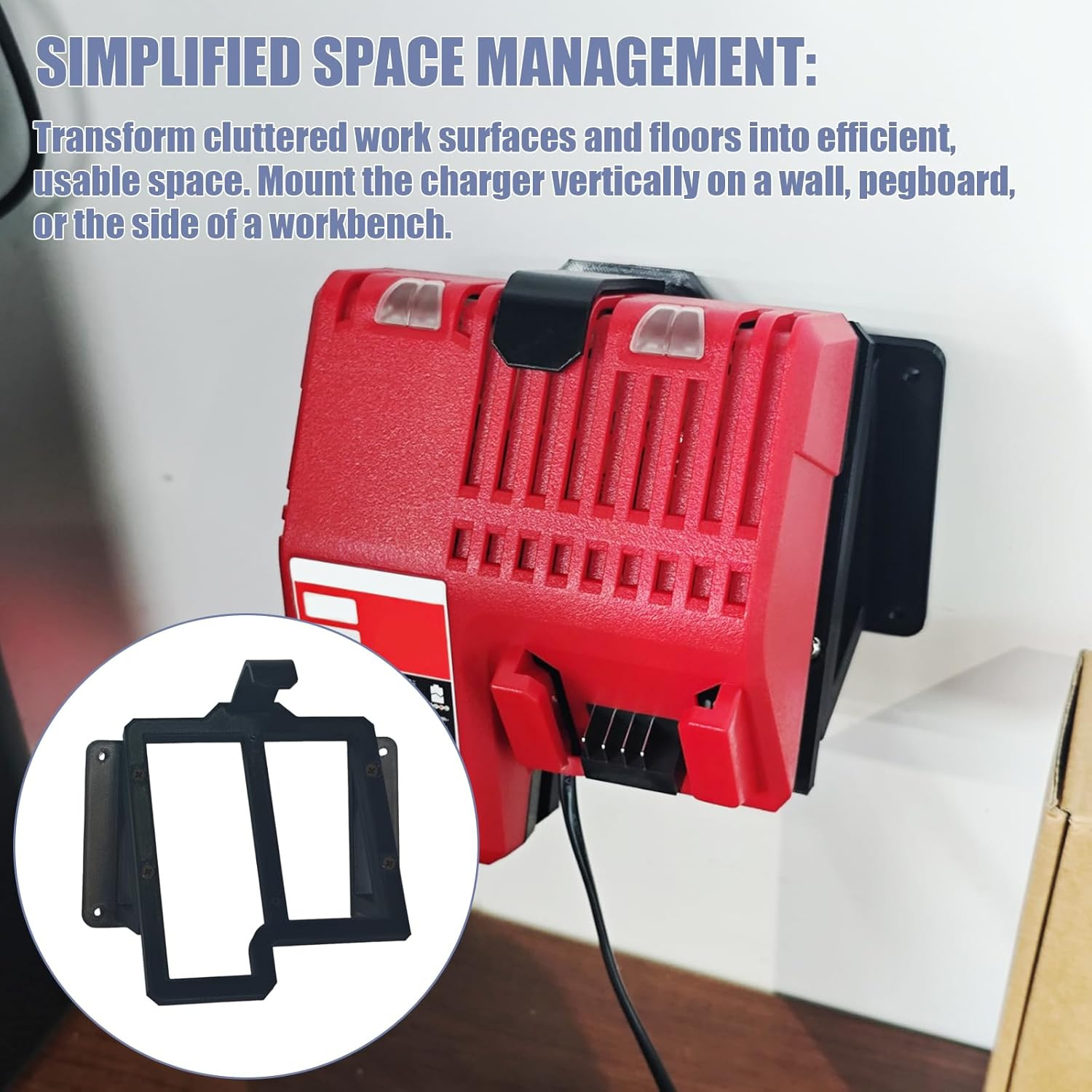 Power Tool Organizer, Compatible with Milwaukee M12/M18 Charger Wall Mount Secur