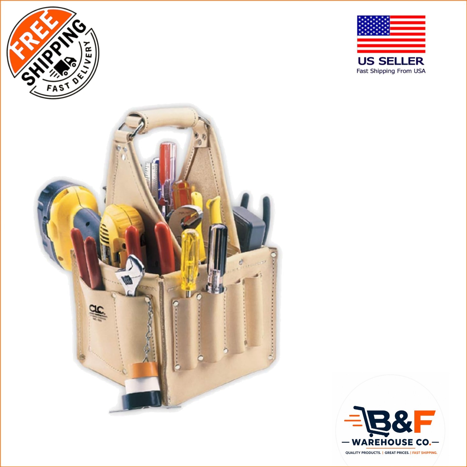 Durable 17 Pocket Tan Tool Pouch – Perfect for Electricians & Maintenance