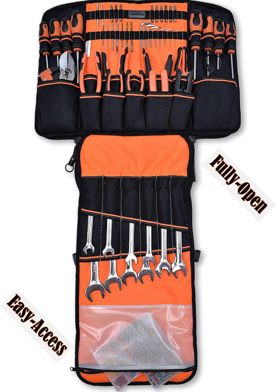WELKINLAND Full-Open Tool Backpack, Tool Backpack for Men,Tools Backpacks for El