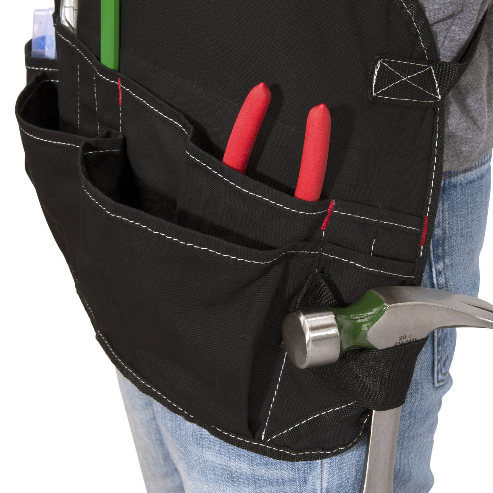 Tool Bib Apron 16 Pocket Woodworking Gardening Carpenter Black Dickies 57081