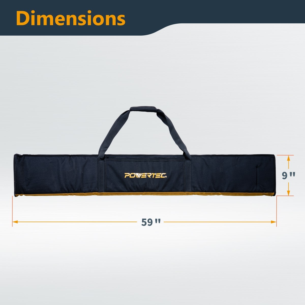 POWERTEC 60″ Premium Guide Rail Bag W/Dual-Sided Padding For Secure Rail (71411)