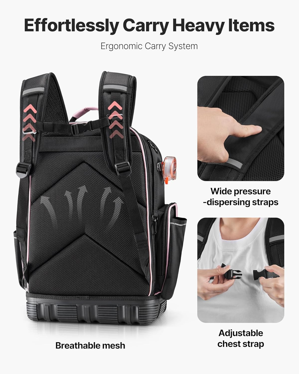 Pro-Grade Tool Backpack with 56 Pockets & Laptop Compartment