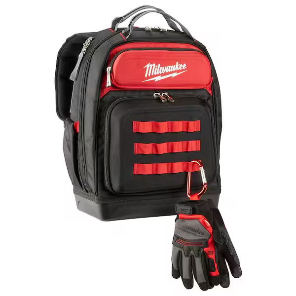 Milwaukee Jobsite Backpack 15-In Hardshell Protected Storage Organizer Tool Bag