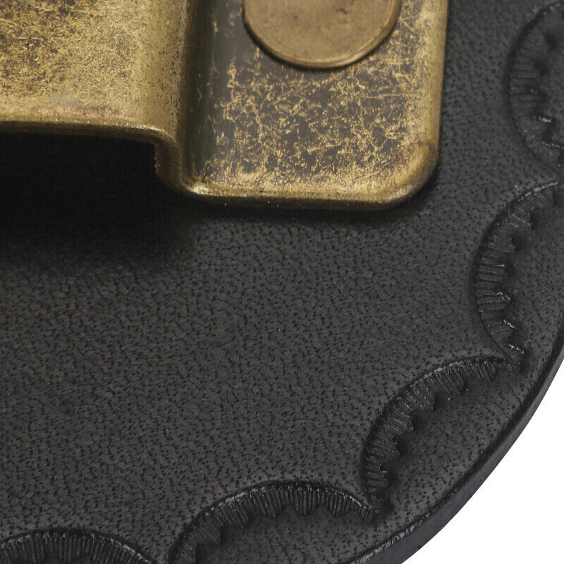 Leather Tape Measure Holster Tool Holder Metal Clip for 2″ Belt in Black