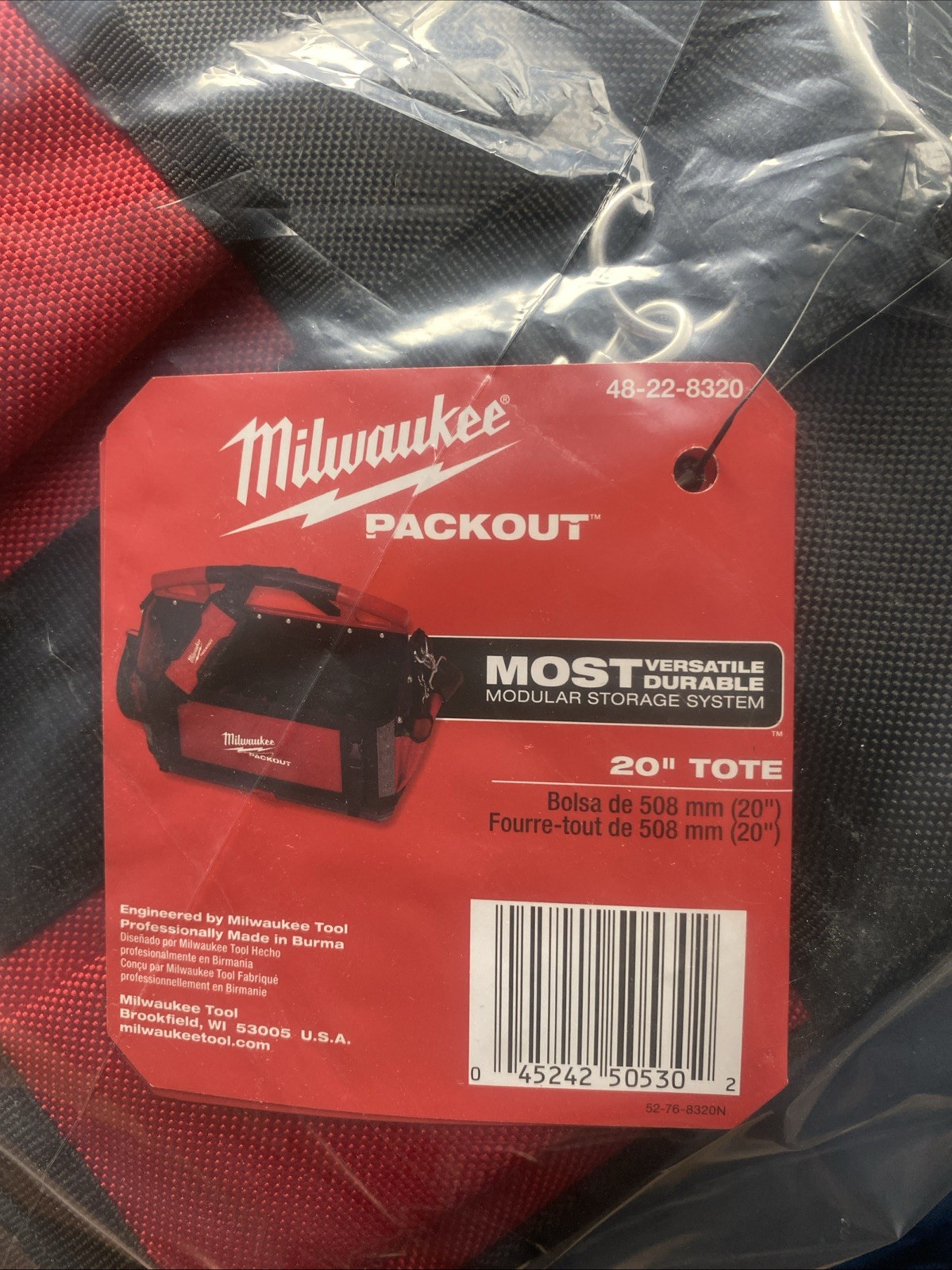 Milwaukee 48-22-8320 Ballistic Impact-Resistant 20″ Packout Tote Organizer