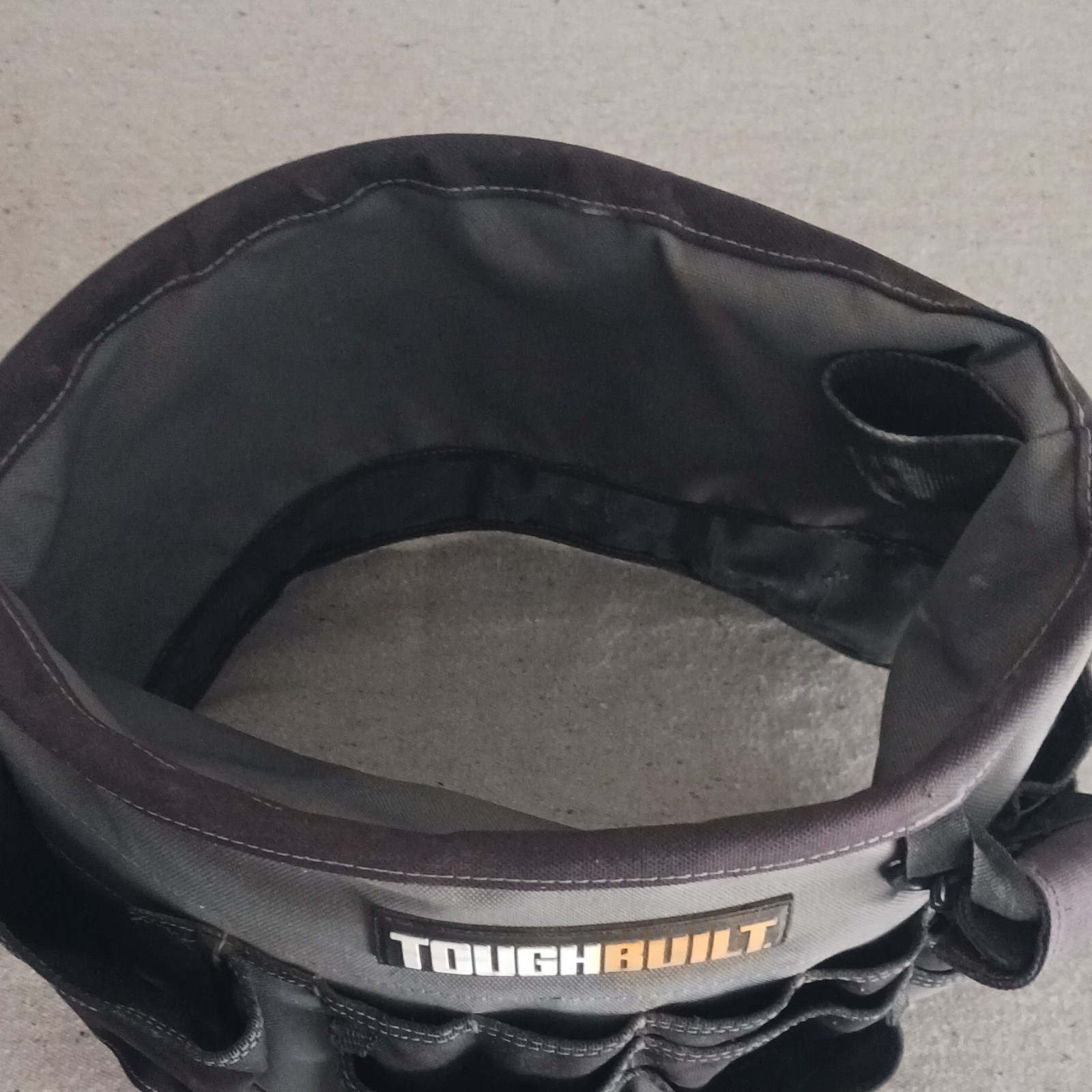 TOUGHBUILT Fabric Tool Bucket Organizer, Gray/Black, Multiple Pockets
