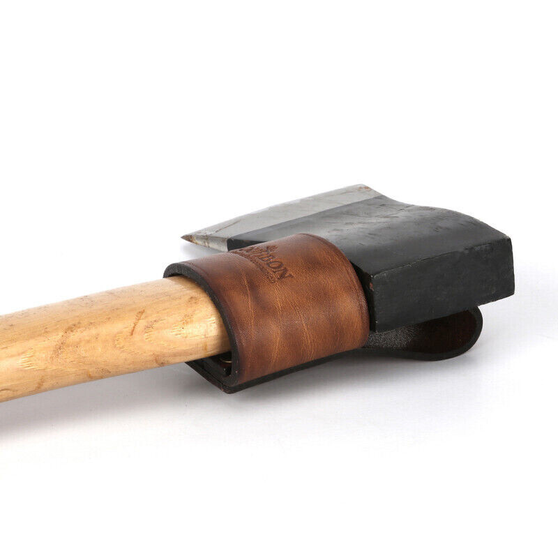 Real Leather Axe Handle Holster Hammer Holder Hatchet Tool Belt Pouch US