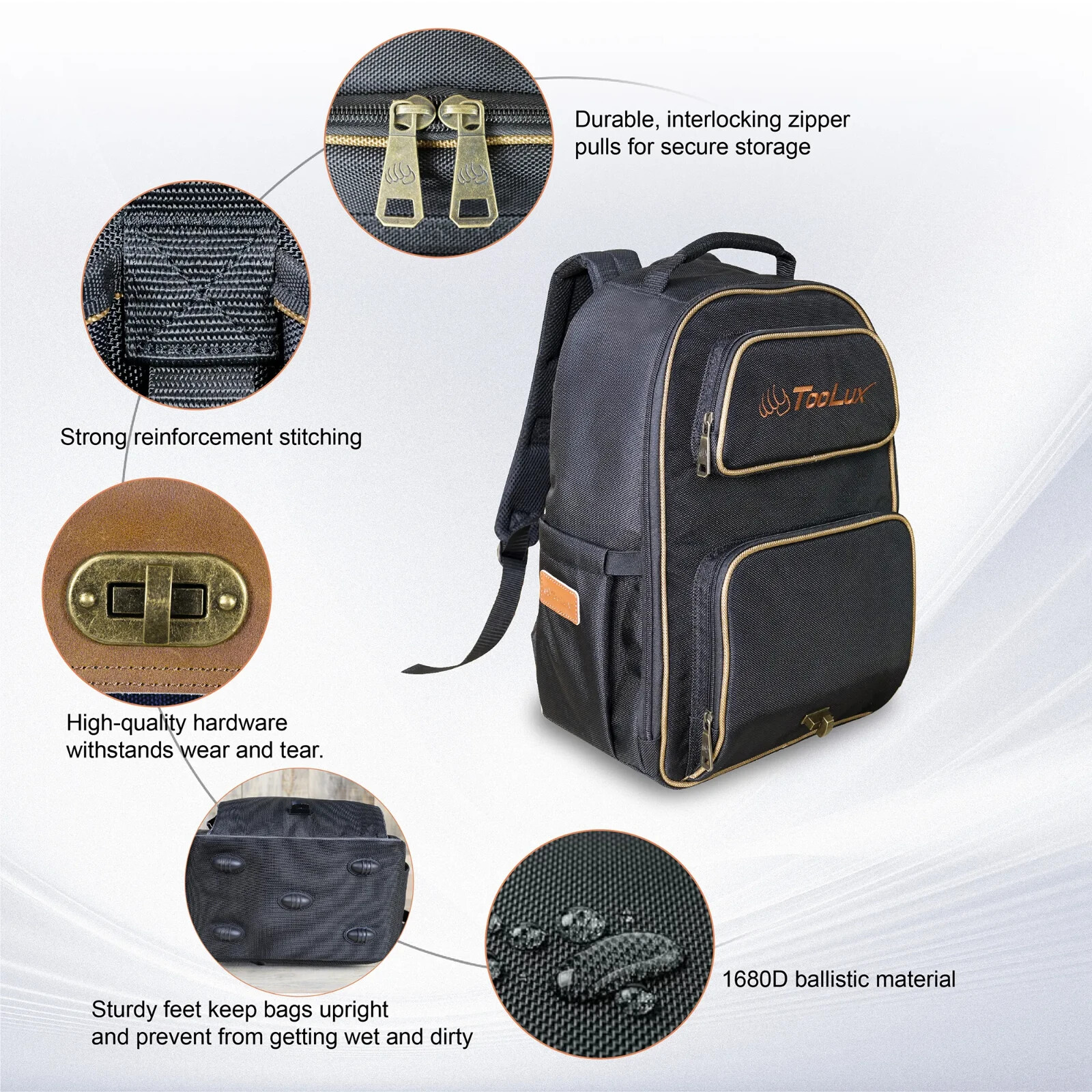 Toolux Mechanical Backpack with removable leather flap