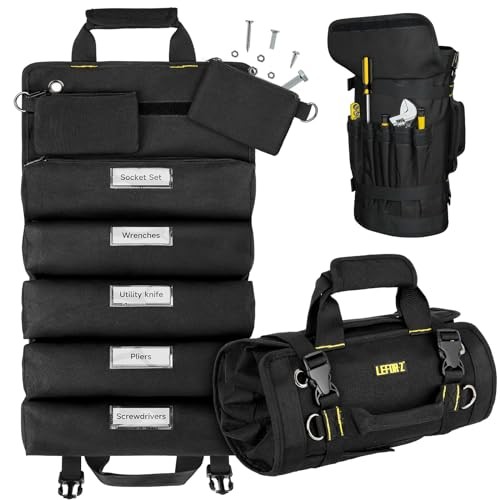 Tool Bag,Large Roll Up Tool Bag Organizer,13 Pockets Tool Roll X-Large Black
