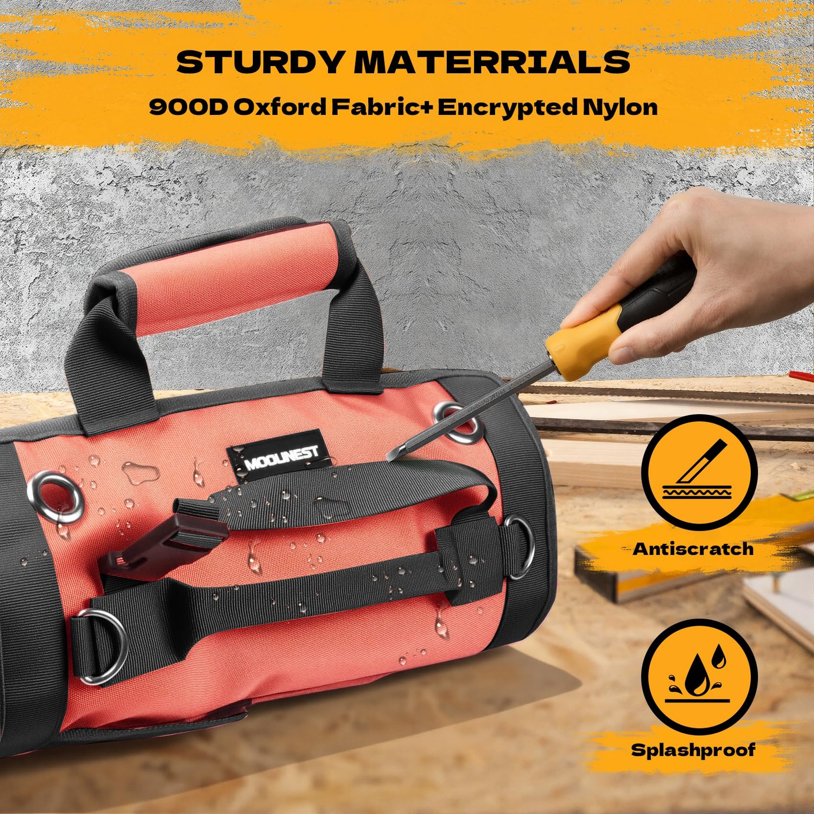 Modunest Tool Bag Roll Up Large Heavy Duty Waterproof Oxford Fabric Tool