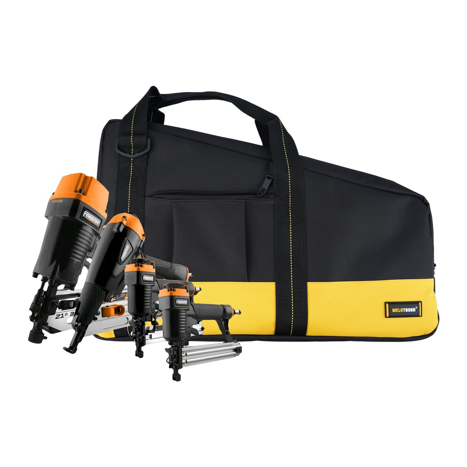 22 inches (L) x 14 (W) x 4 (H), Yellow Framing Nail Gun Bag