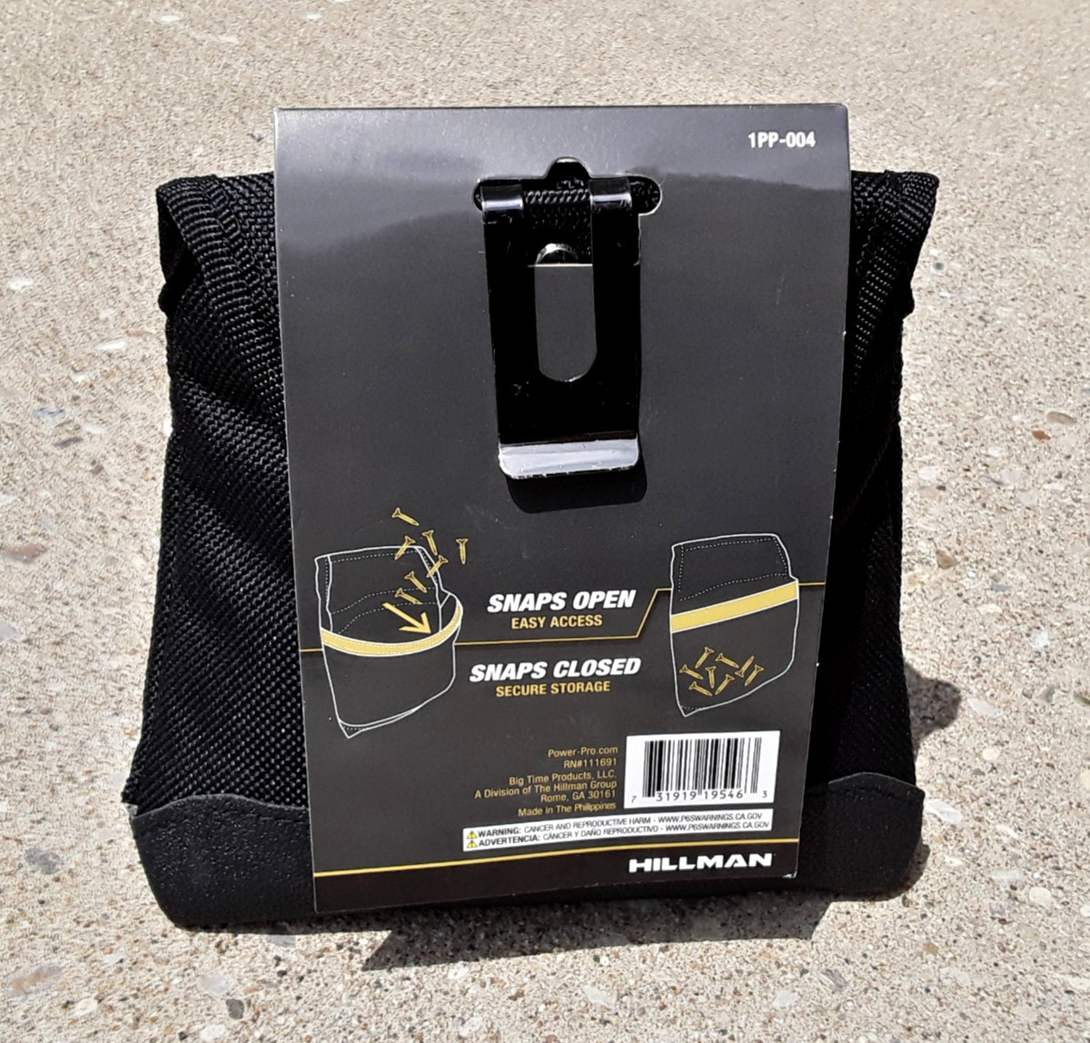 Hillman PowerPro Screw Nail Pouch Spring Loaded Work Belt Utility Organizer NEW