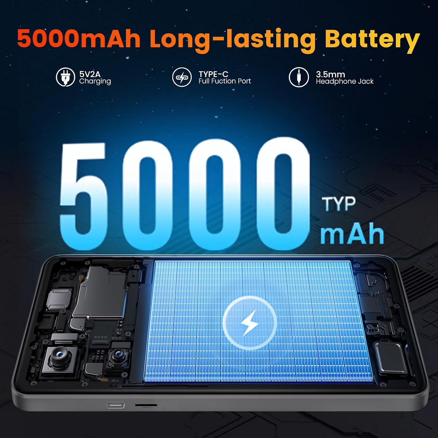 Android 15 Tablet 8.7 Inch, Mini Tablet 5000Mah, Dual-Band Wifi & BT5.0, 11GB RA