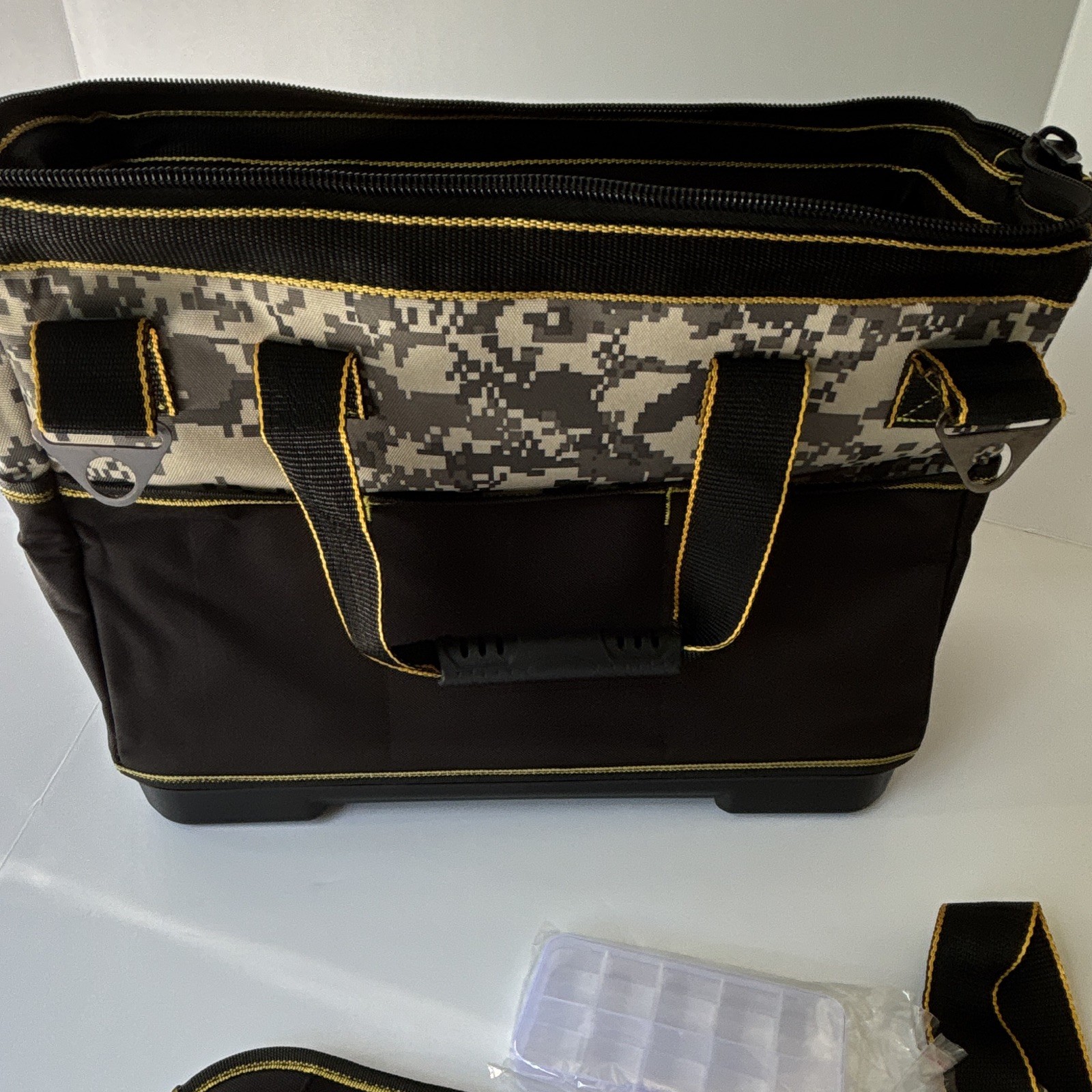 Tool Bag Large Black Camo Polyester Tool Bag Handle New with strap
