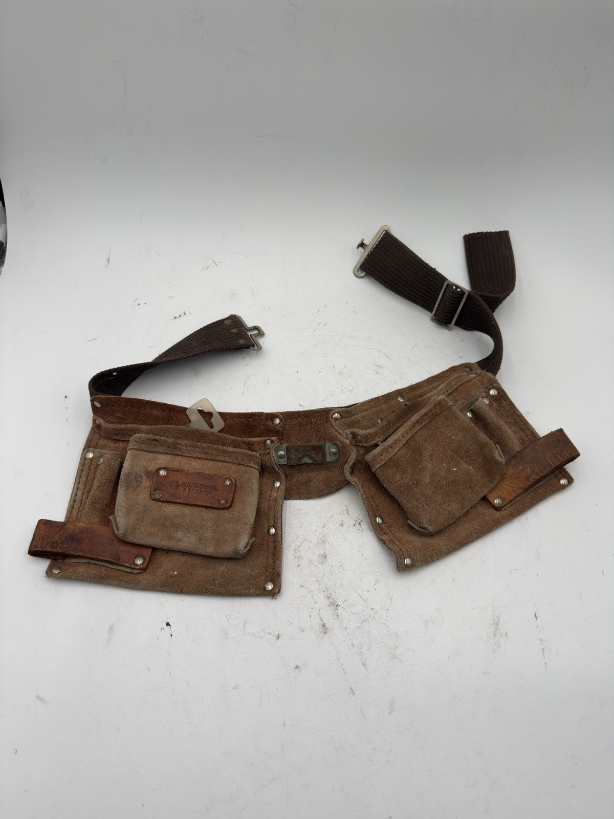 Vintage Black & Decker Leather Tool Belt A370X-SP Dual Pouches
