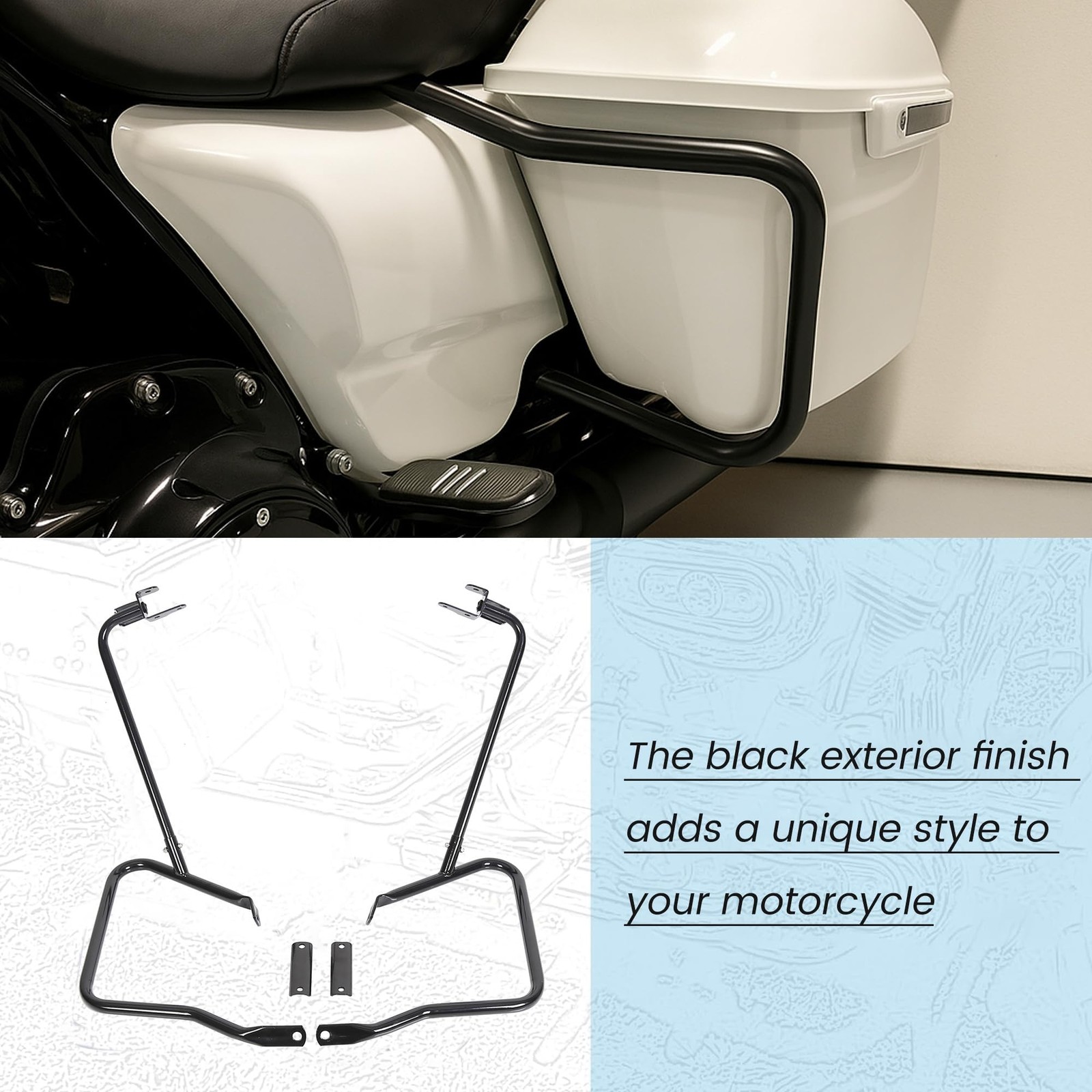 Saddlebag Bracket Guard Bars Compatible with 20142024 Harley Davidson Touring…