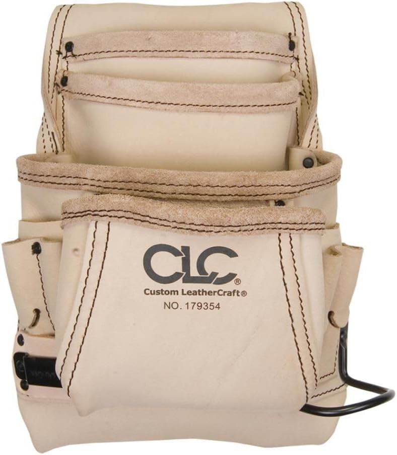 CLC Carpenter’s Nail and Tool Bag Reversed Top Grain, 10 Pocket