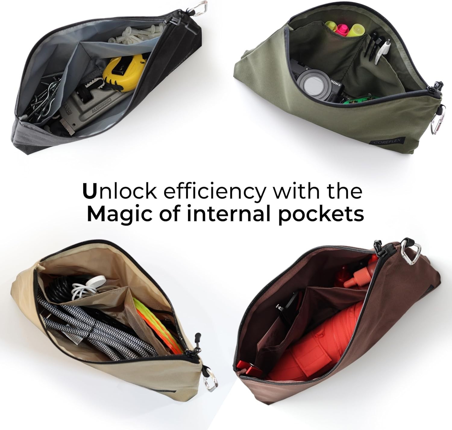 Compact 12-Inch Heavy-Duty Canvas Tool Pouch – 6 Pack for Organized Simplicity