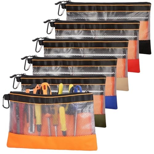 6 Pcs 11.8″ Clear Tool Pouch Tool pouch Bags | 1680D Multicolor-6pcs