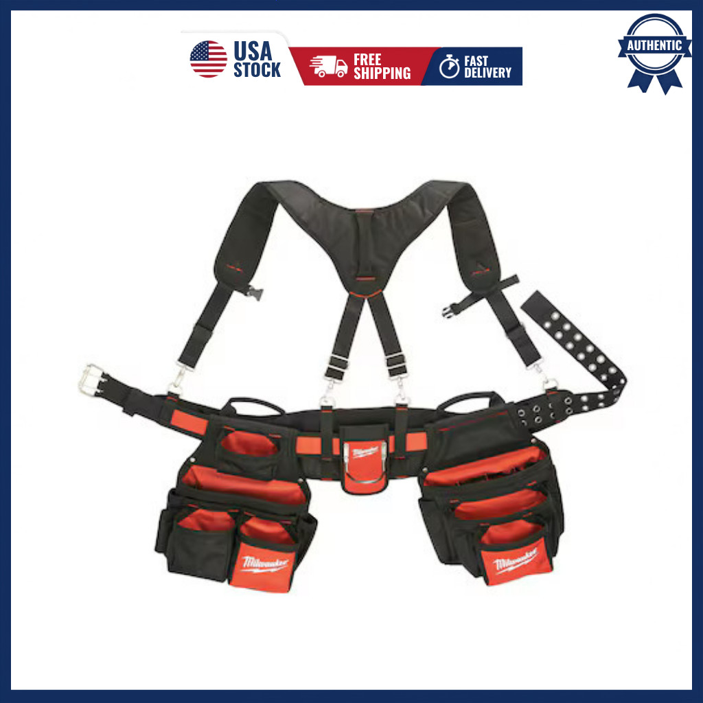 Milwaukee 48-22-8120 Contractor Work Belt w/ Suspension Rig 24 Pocket Tool Belt