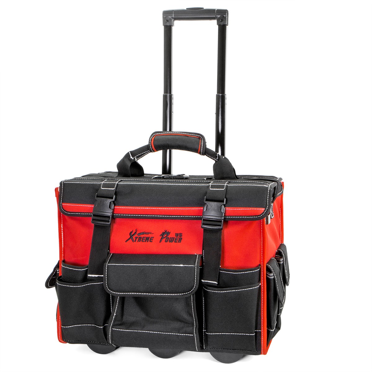 XtremepowerUS Rolling Tool Bag 18″ With Wheels Portable Storage Organizer