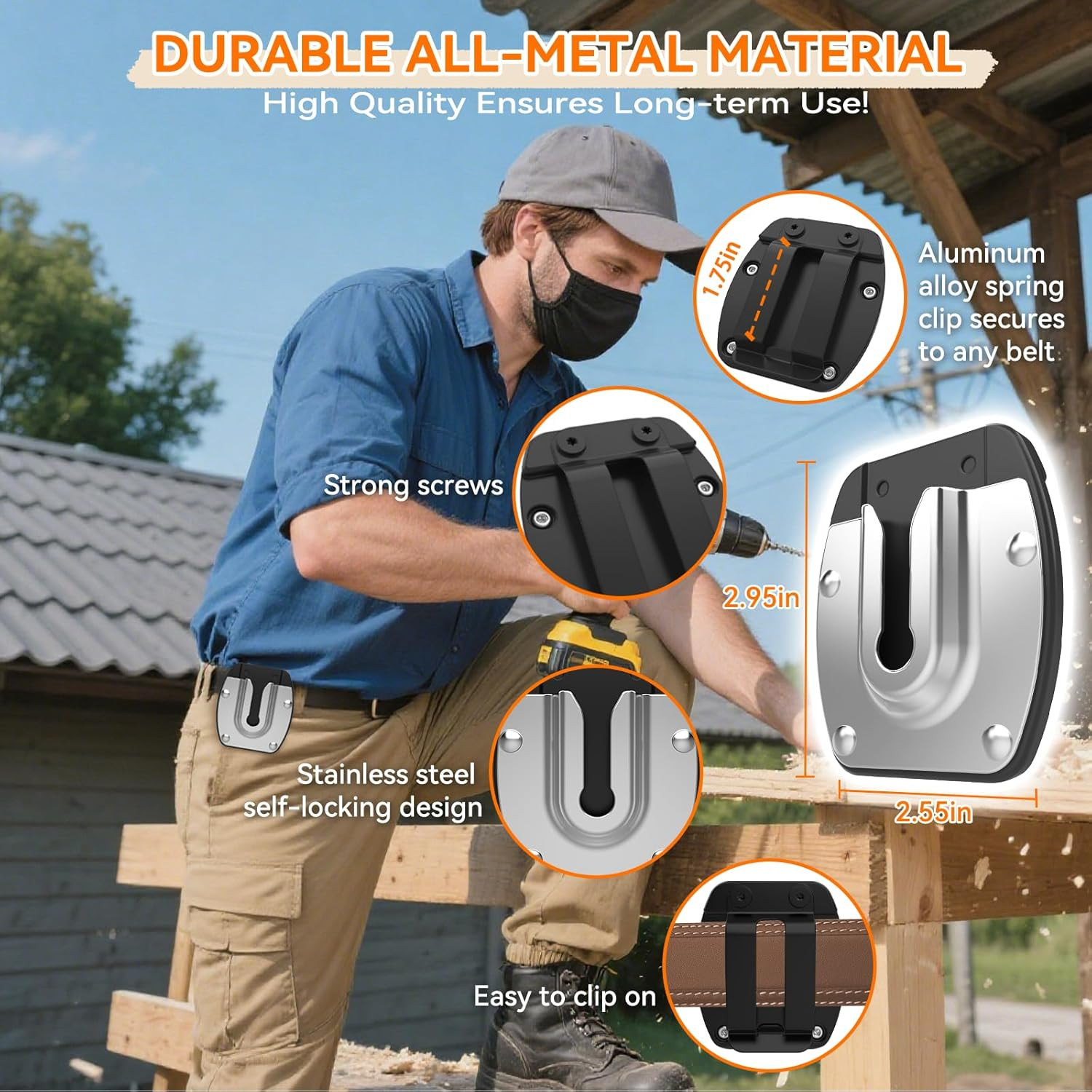 Universal Tool Holster for Tool Belt Accessories, Drill Holder for Power Drill,