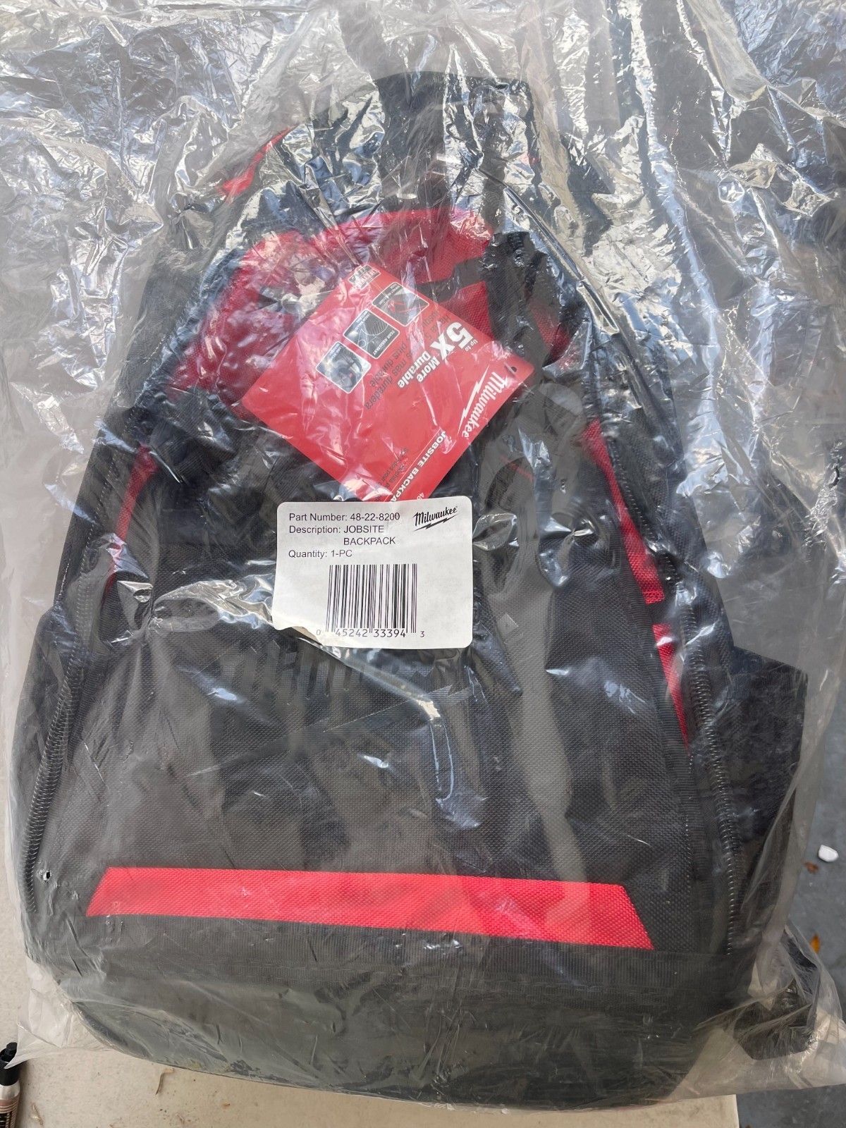 Milwaukee 48-22-8200 More Durable Backpack 1680D Ballistic Material Black New