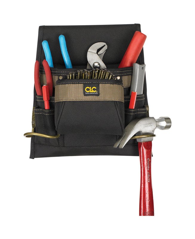 CLC 3×12.75 Polyester Tool Bag 8 Pocket Black/Tan