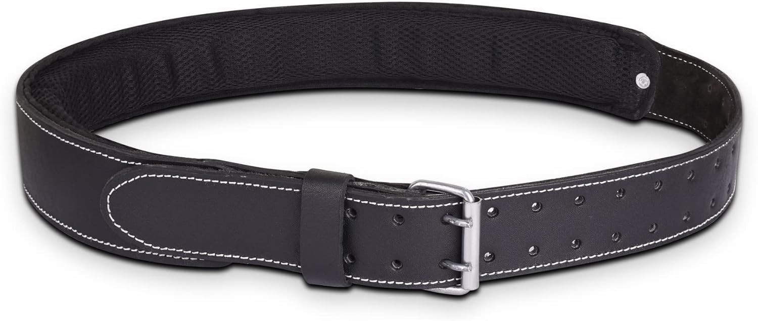 FUERI Leather Tool Work belt for men 2.5″ Foam Padded Thick Tool Pouch Belts
