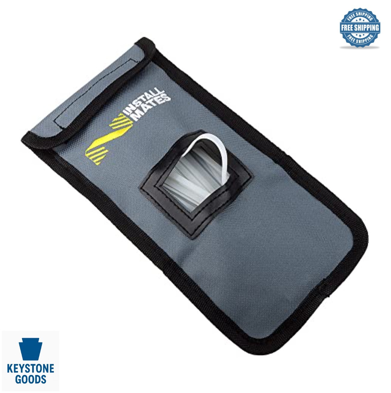 Cable Tie Pouch Holds 7 Inch Grey Nylon Belt Hook D Ring Tool Bag Attachment