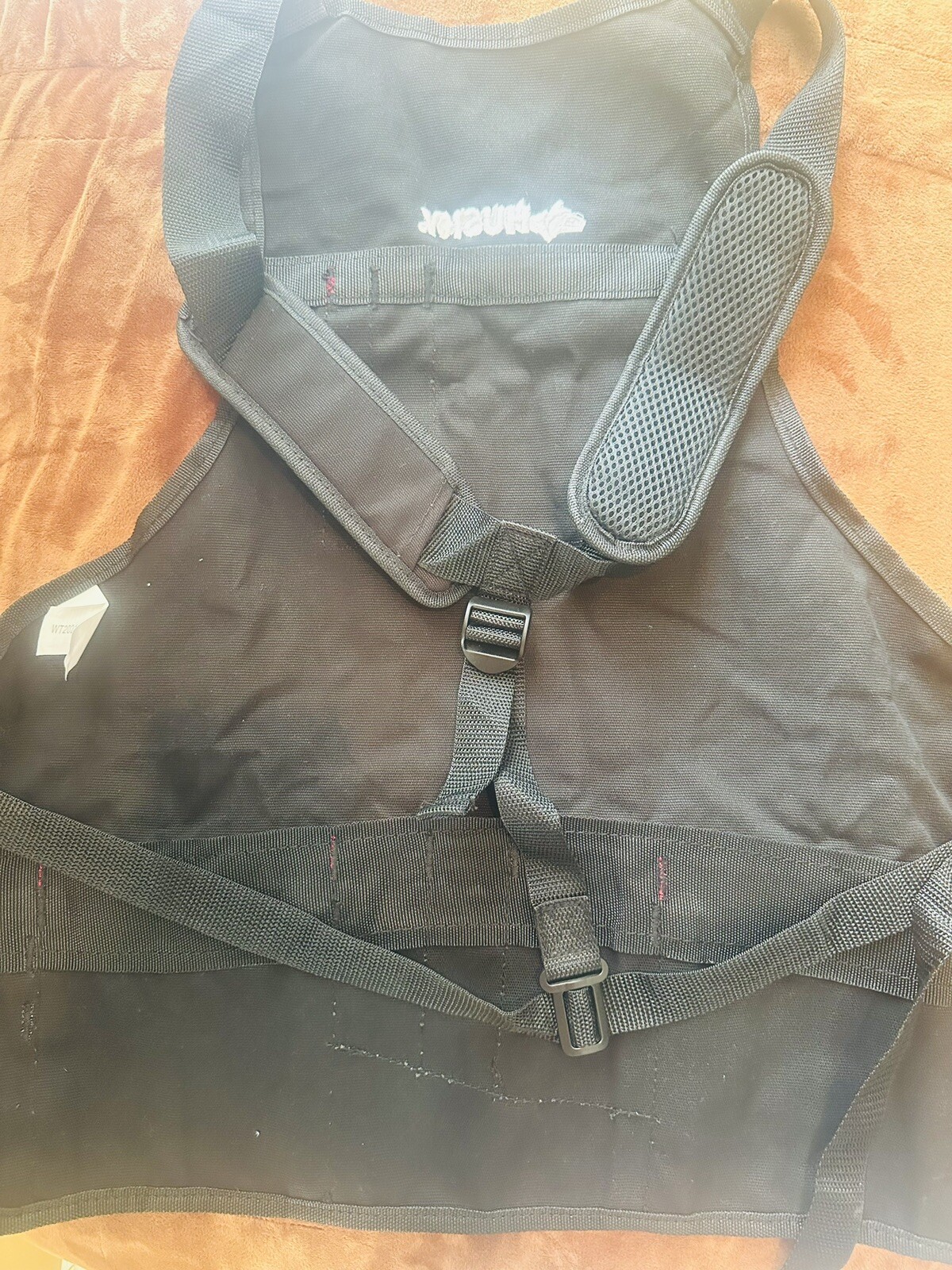 Husky Tools 23 Inch 16 Pocket Black Canvas Bib Tool Apron Workshop Equipment