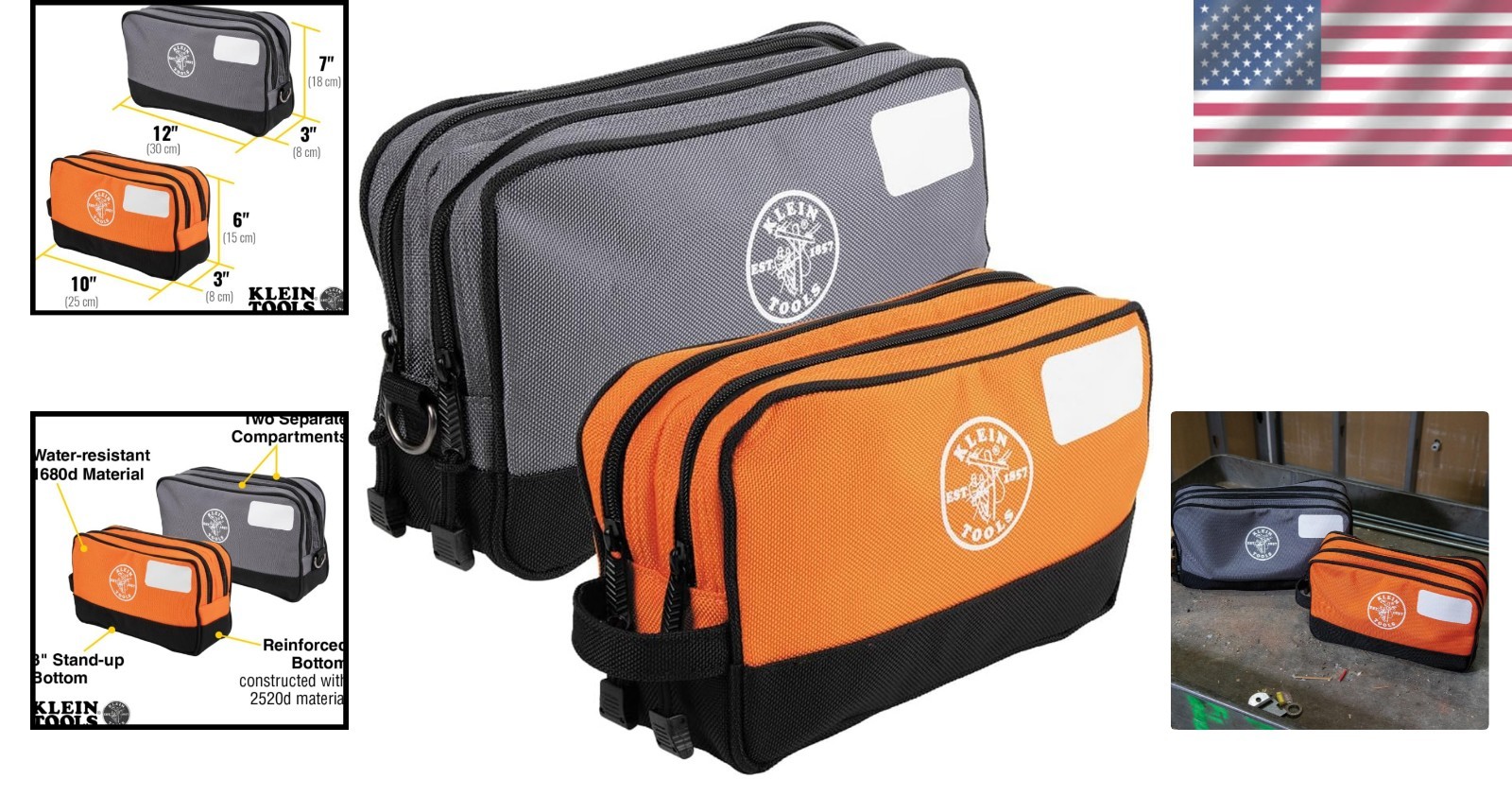 Heavy-Duty Double-Zipper Tool Pouch Set – Dual Compartments & Easy Carry
