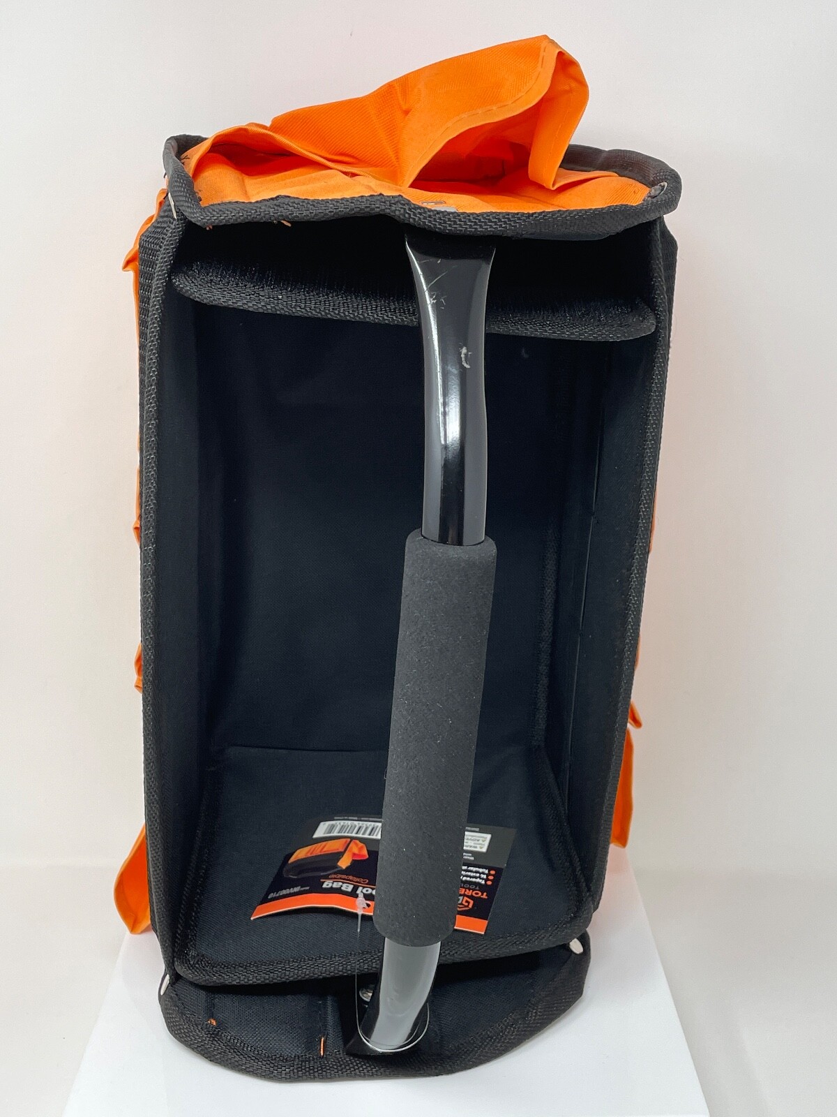 Collapsible Tool Bag, Exterior Pockets, Foam Padded Handle, Orange Torelli Tools