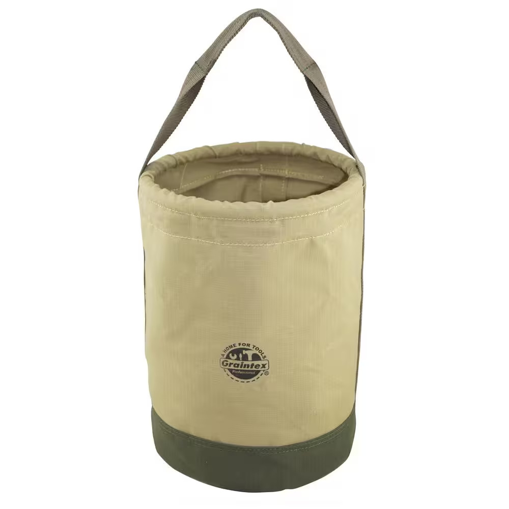 12 In. 1-Pocket Utility Tool Bucket in Khaki Green