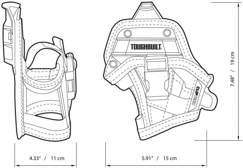 TOUGHBUILT TB-CT-20-S Drill Holster Small Tool Belt Holder Pouch Utility Waist