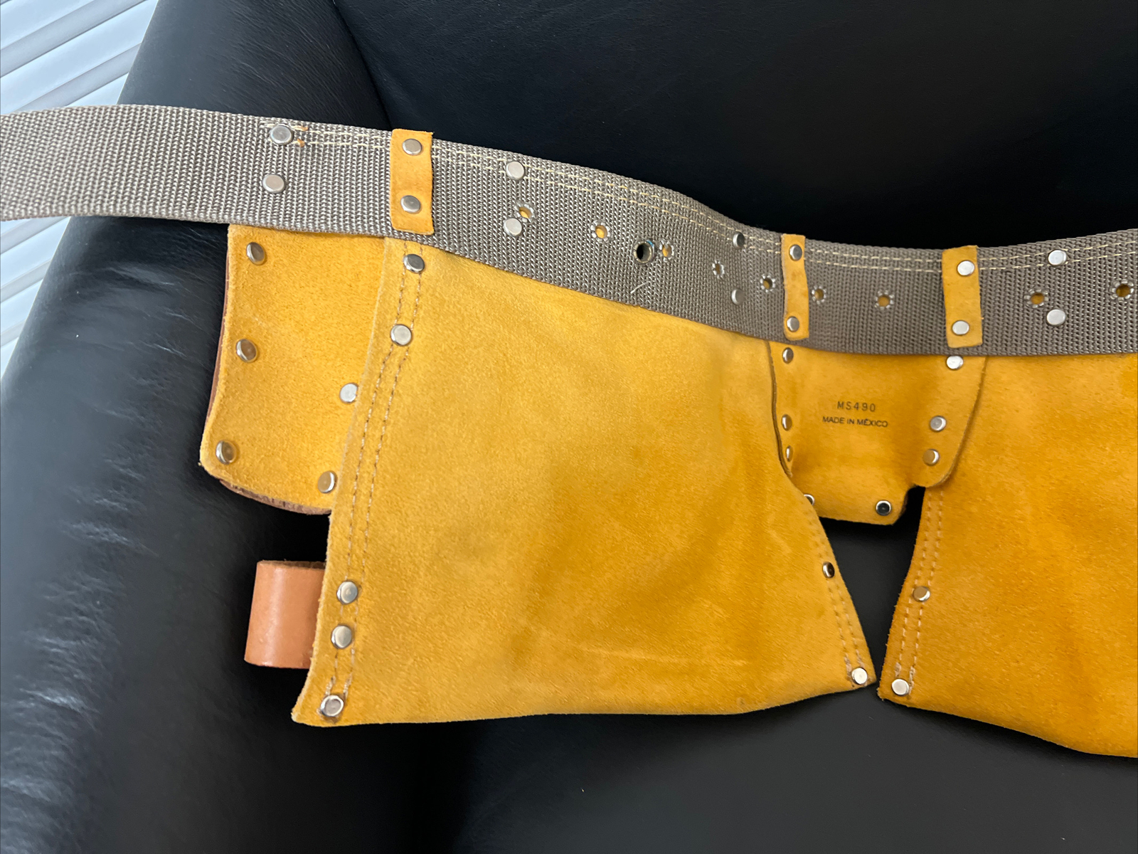 McGuire-Nicholas heavy suede cowhide tool belt model Ms490 100% Split Leather